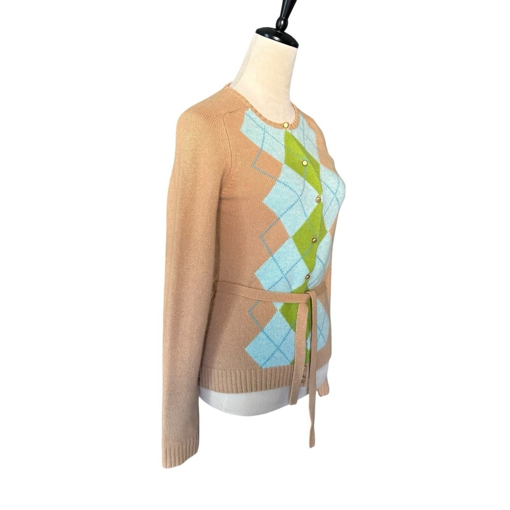 J.Crew Vintage Cardigan Merino Wool/ Angora / Cashmere Argyle Preppy Academia S - Picture 4 of 15